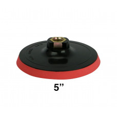 Plato soporte de 5 plg  de plástico con Velcro rosca de 5/8 plg