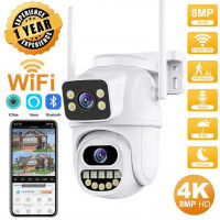 Cámara WiFi/IP de 8MP/4MP de doble lente resistente al agua