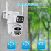 Cámara WiFi/IP de 8MP/4MP de doble lente resistente al agua