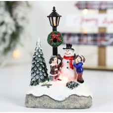Adorno navideño de Frosty con farol y Luz LED