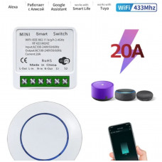 Switch inteligente WiFi / 433 Mhz de 20 A con dos botones inalámbricos Three-way 