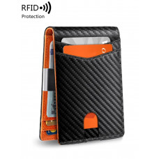 Billetera minimalista estilo deportivo con textura de fibra de carbono