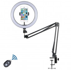Lámpara de brazo con aro LED y sujetador de teléfono 